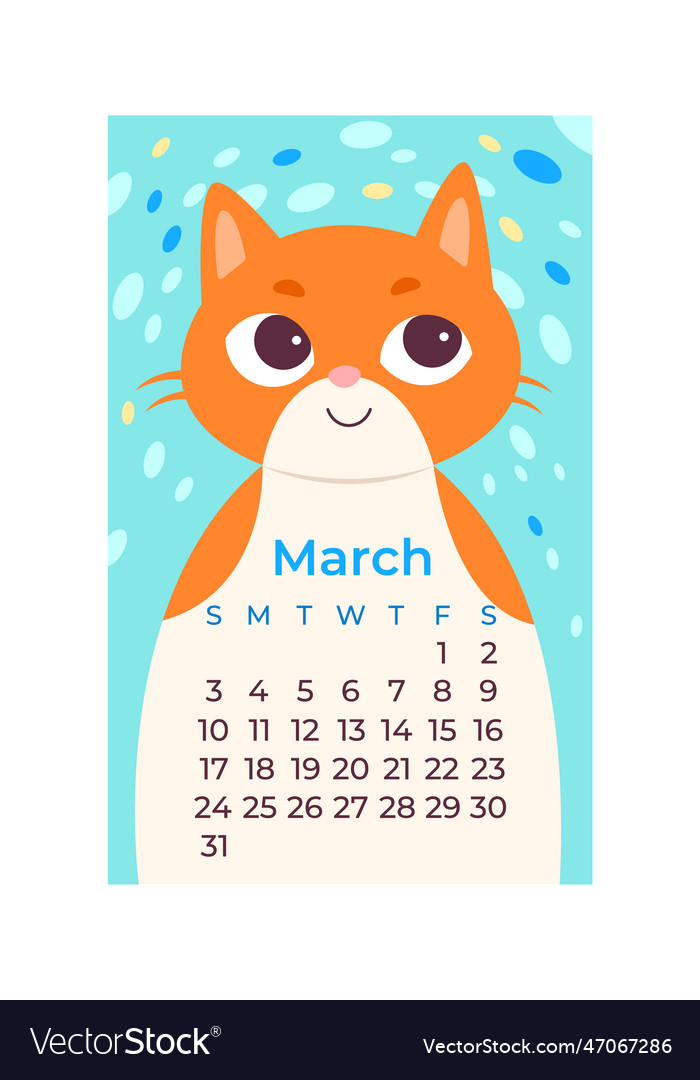 March cat calendar