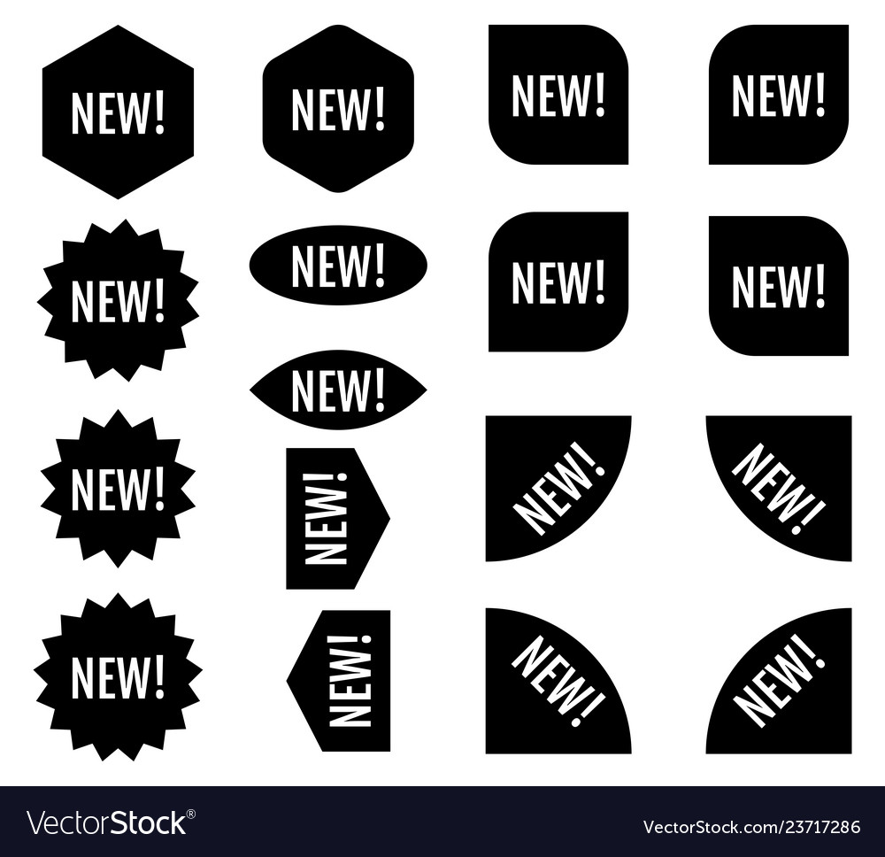 New sticker set black promotion labels modern vector image New sticker set black promotion labels modern