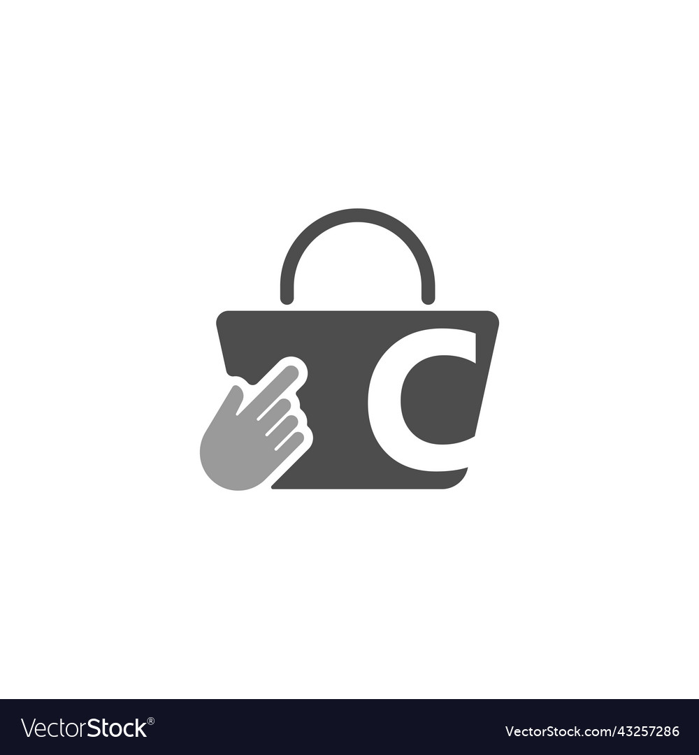 Online shopping bag cursor click hand icon