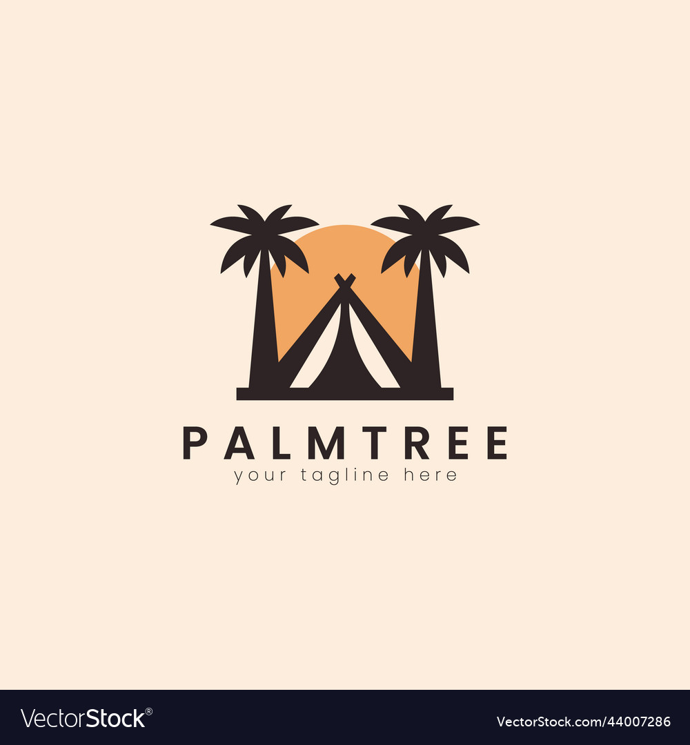 Palm house tree logo template can be used