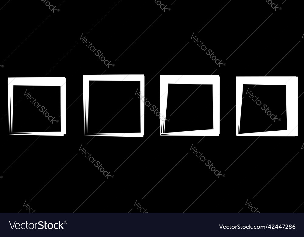 Random square contour frame border element vector image Random square contour frame border element