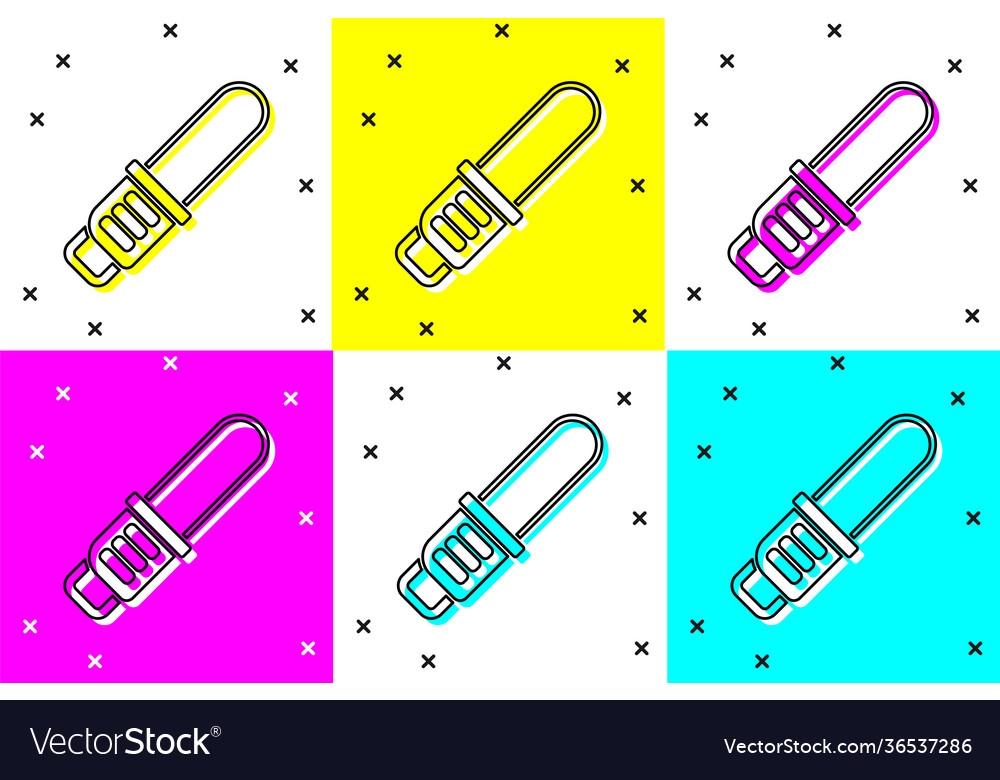 Set chainsaw icon isolated on color background Vector Image Set chainsaw icon isolated on color background