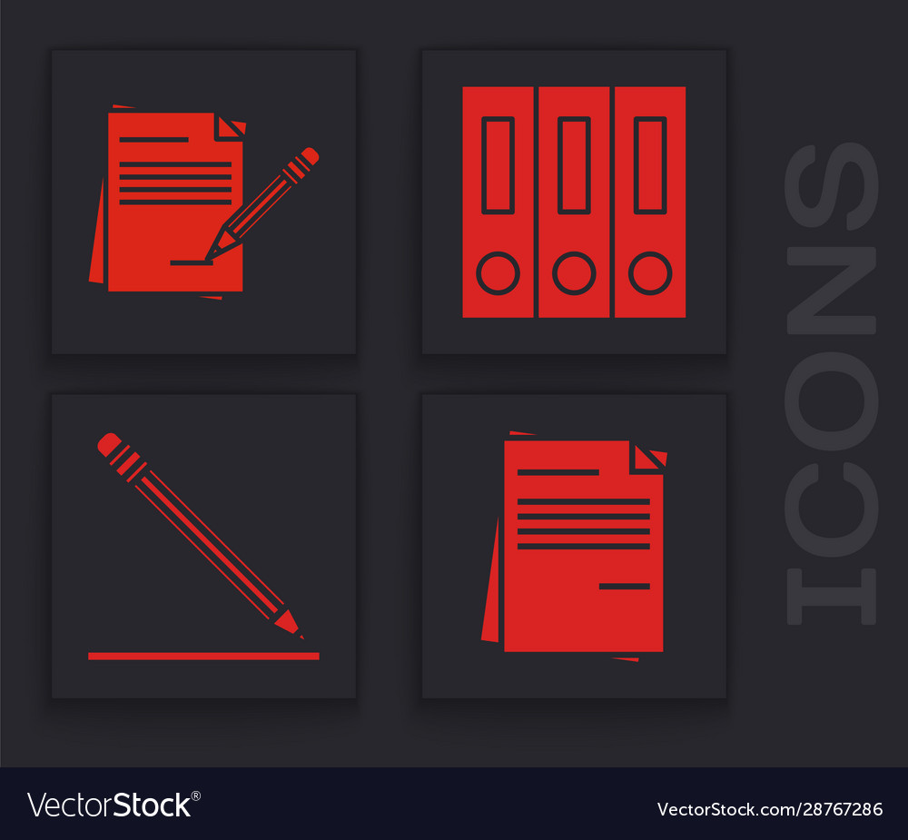 Set file document blank notebook and pencil vector image Set file document blank notebook and pencil