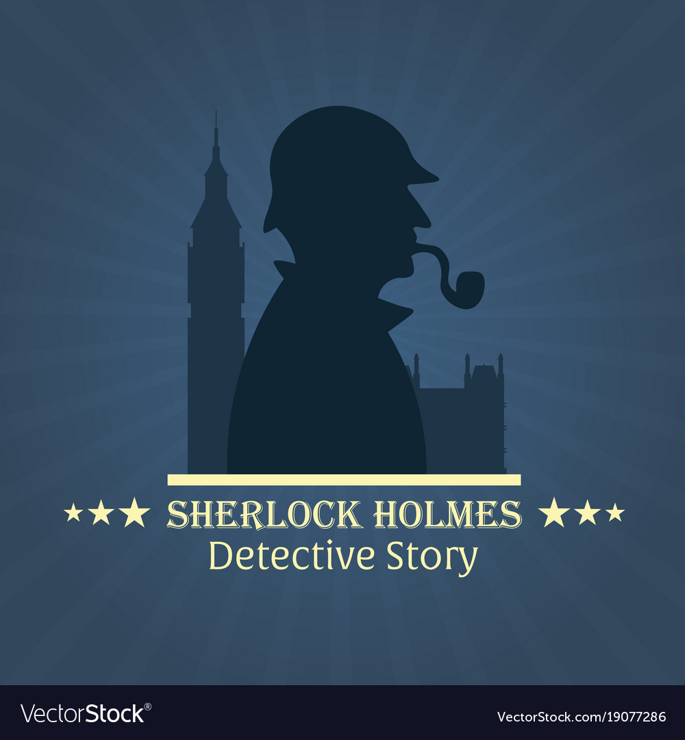 Sherlock holmes poster detective Royalty Free Vector Image