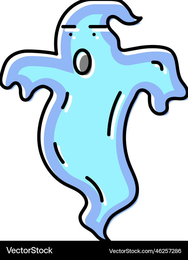Spooky ghost color icon Royalty Free Vector Image
