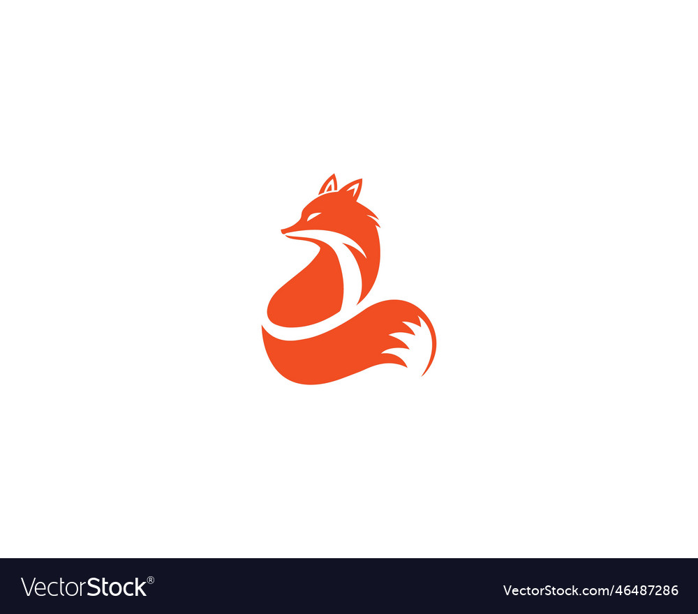 Style fox and wolf silhouette animal logo