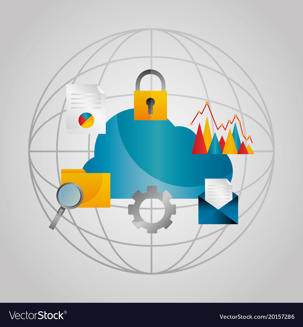 World cloud data email security folder