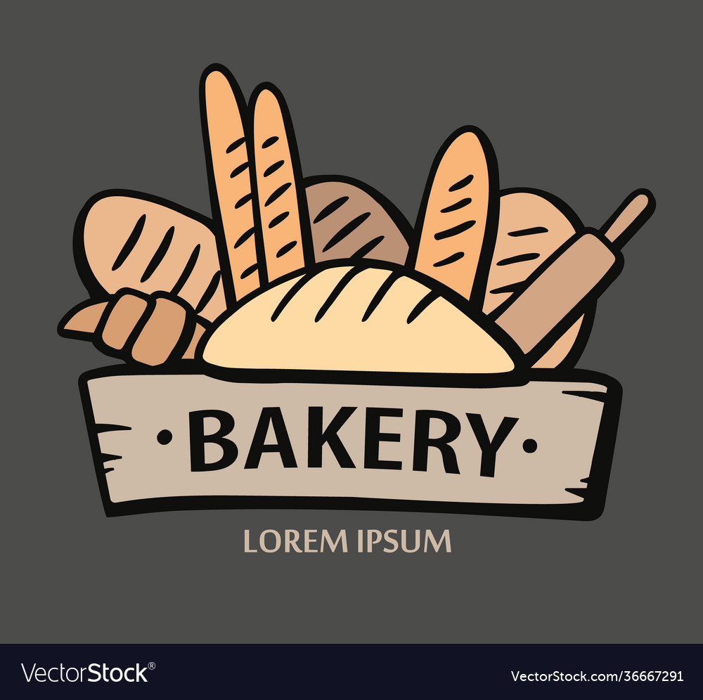 Bakery Logo Hand Drawn Royalty Free Vector Image