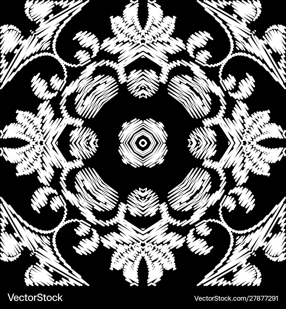 Baroque tapestry black and white seamless Vector Image