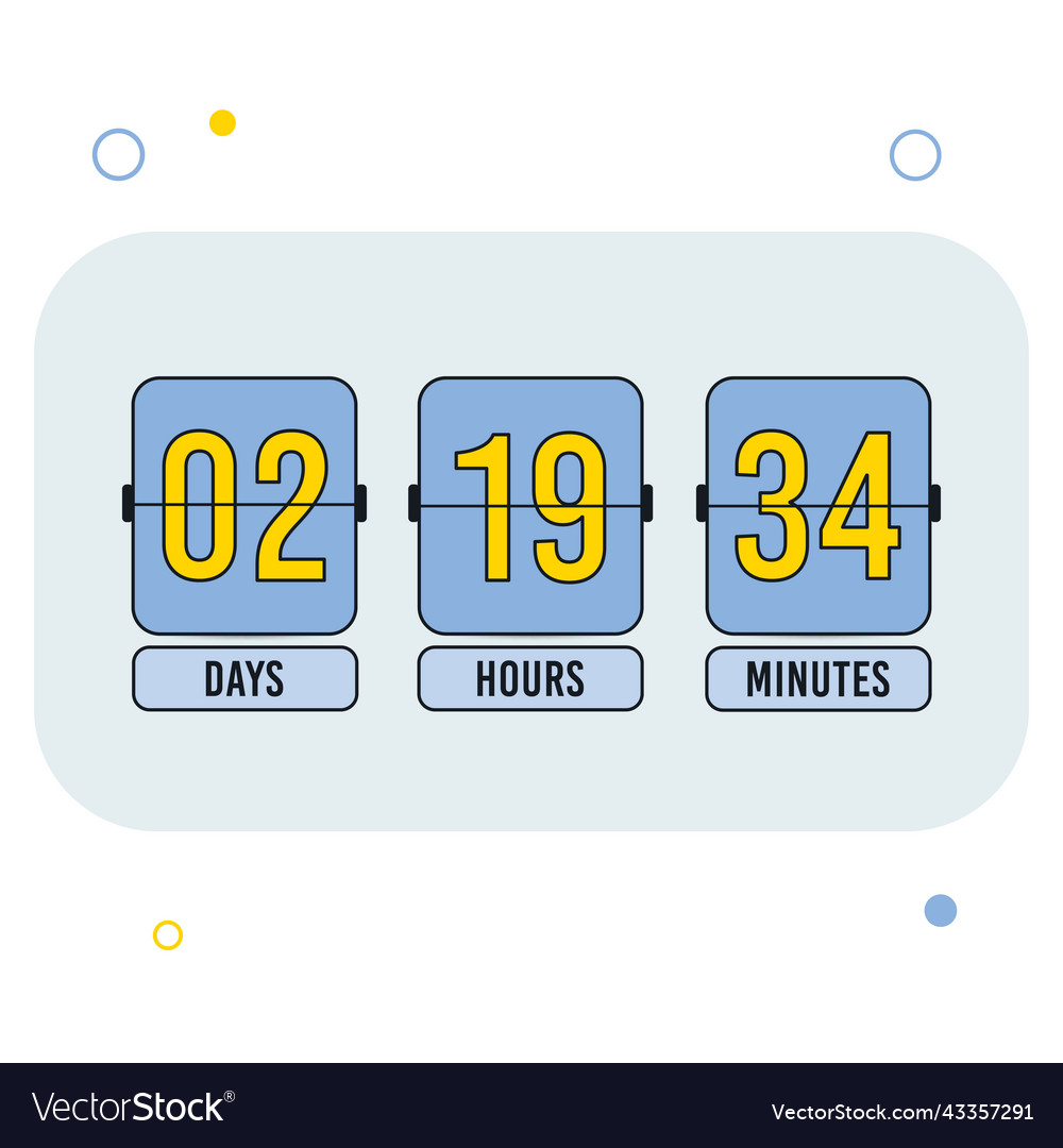 Clock counter countdown timer background vector image Clock counter countdown timer background