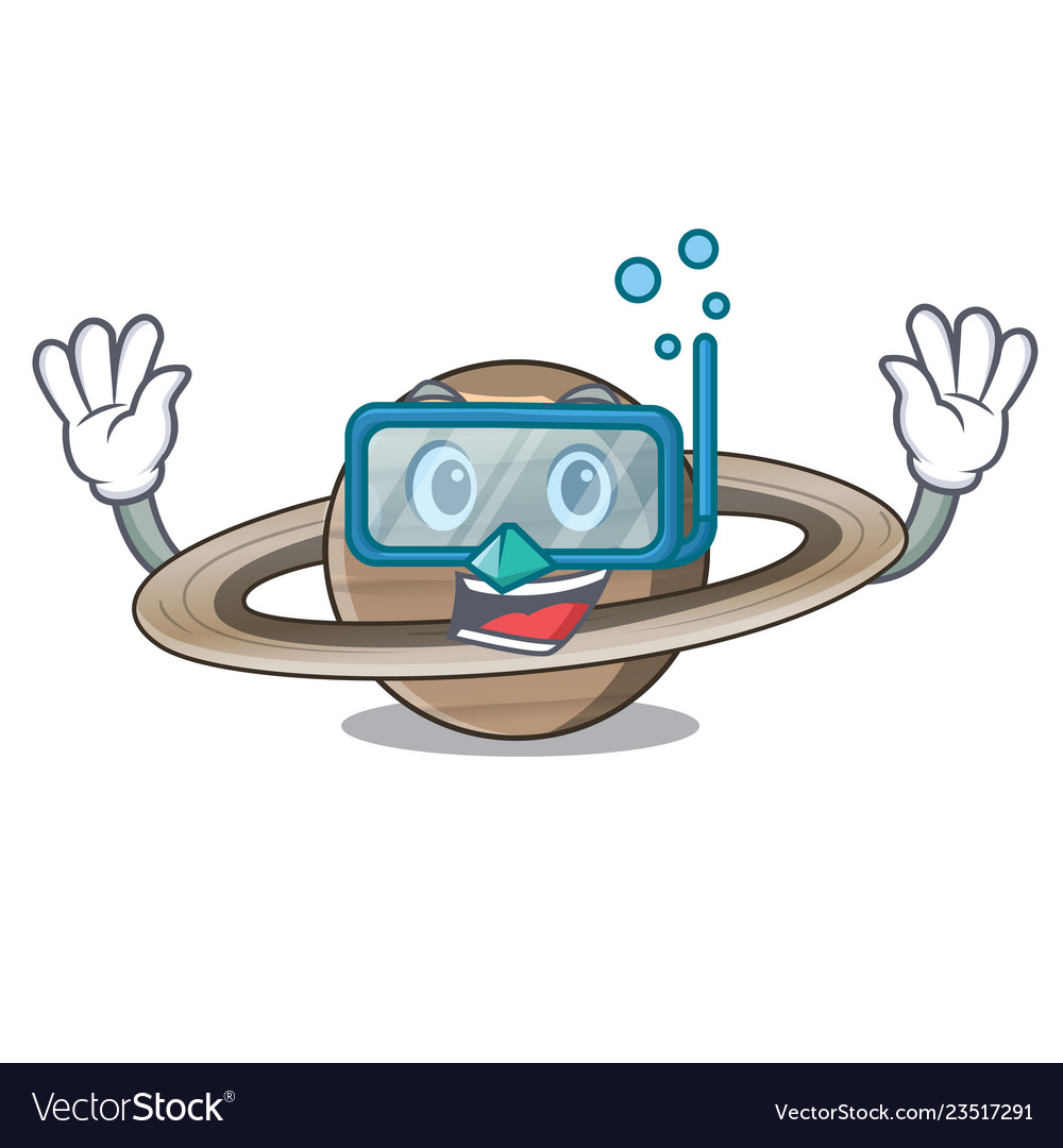 Diving image of planet saturn in character Vector Image Diving image of planet saturn in character