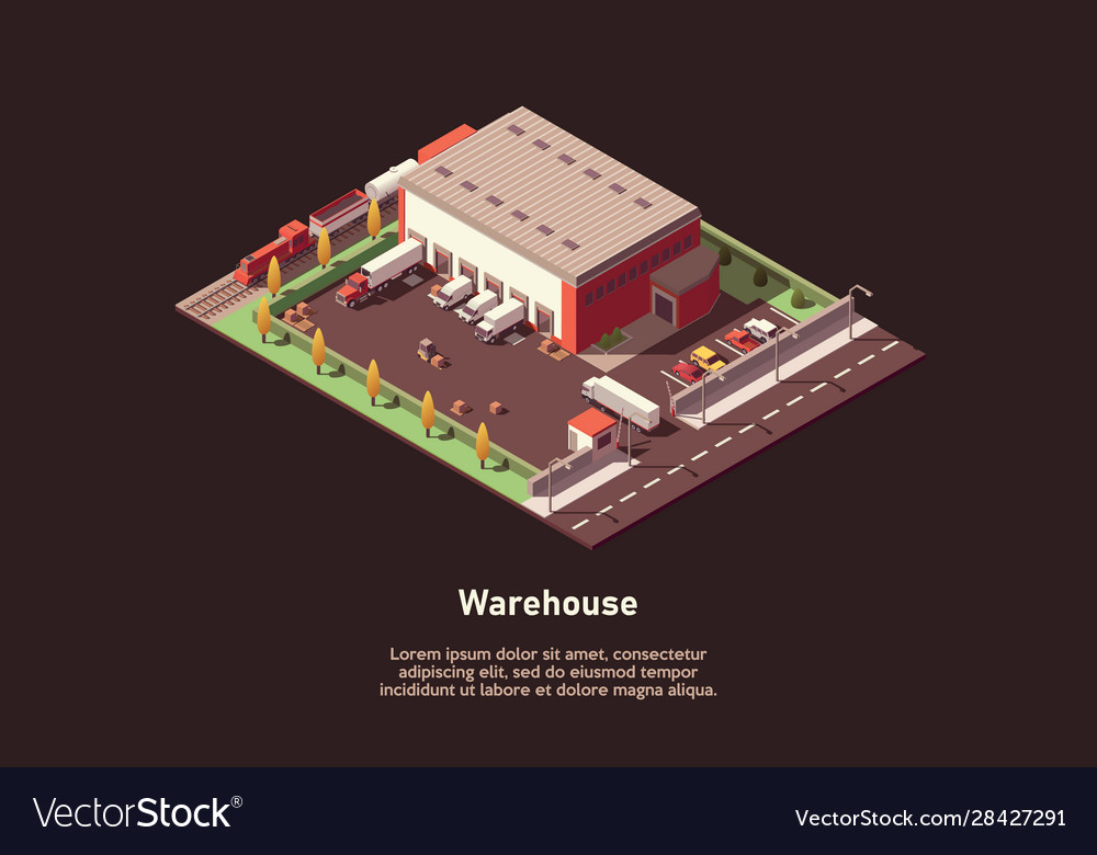 Isometric warehouse cargo concept infographic Vector Image