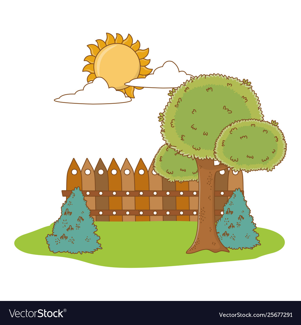 Nature outdoor tree environment cartoon Royalty Free Vector Nature outdoor tree environment cartoon Royalty Free Vector