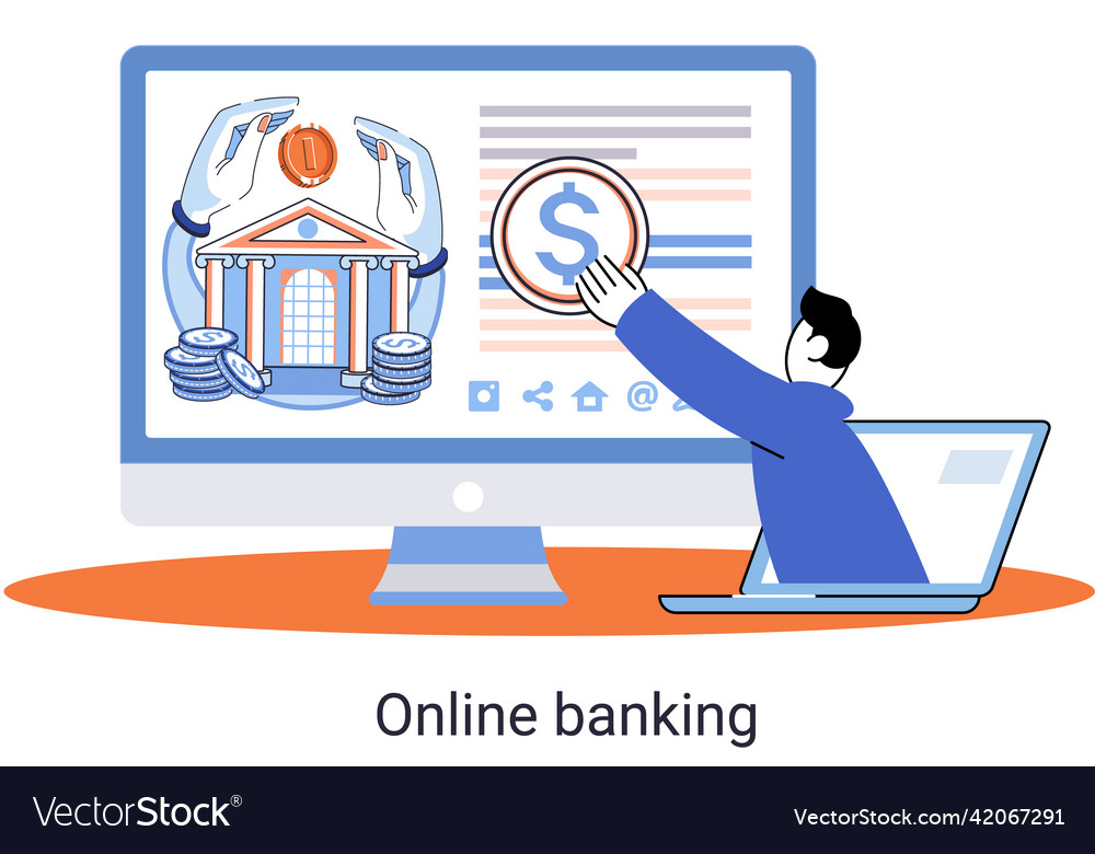 Online banking platform remote bank service Vector Image