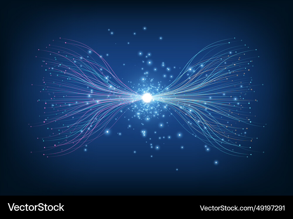 Main Line Particles Particles dynamic line flow Royalty Free Vector Image