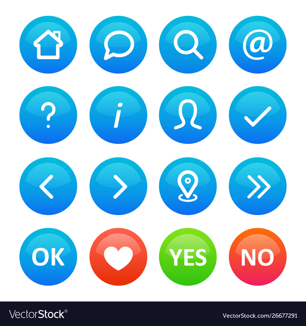 Round Icon Buttons Collection