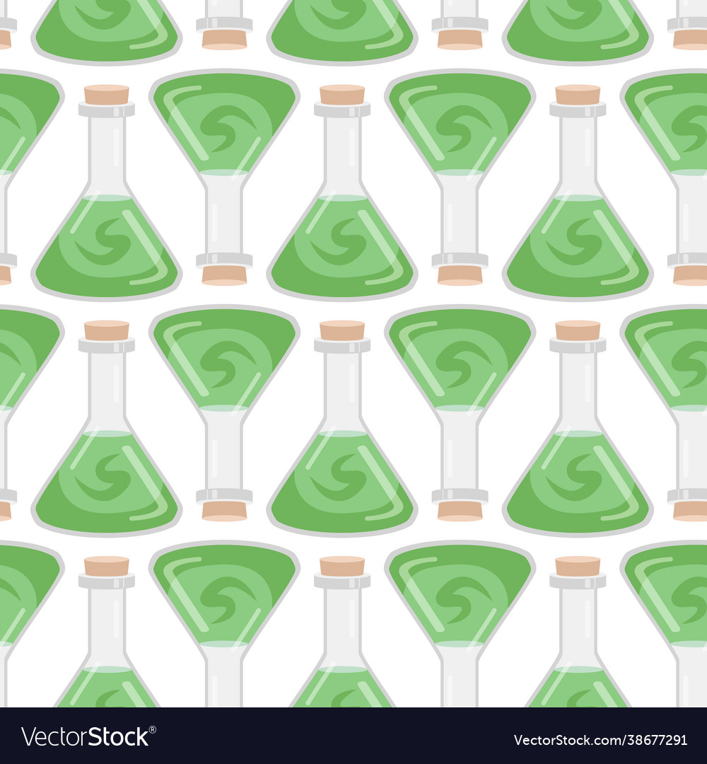 Seamless pattern flasks various Vector Image Seamless pattern flasks various