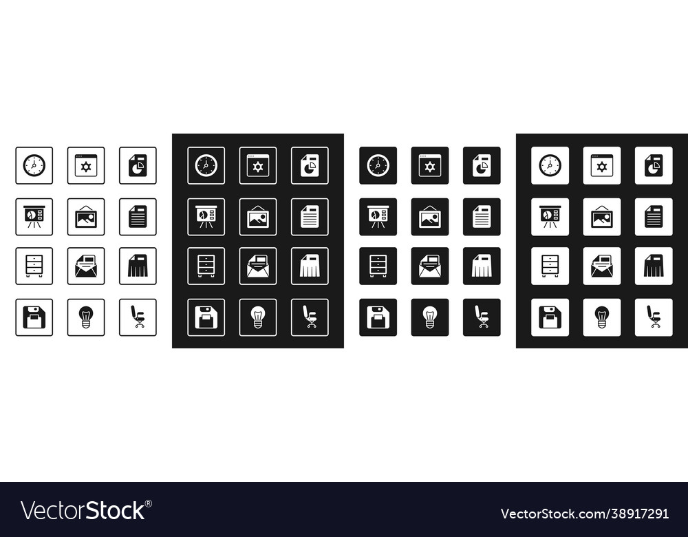 Set document with graph chart picture landscape vector image Set document with graph chart picture landscape