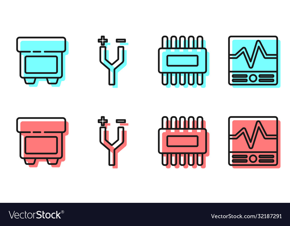 Set line processor with microcircuits cpu fuse vector image Set line processor with microcircuits cpu fuse