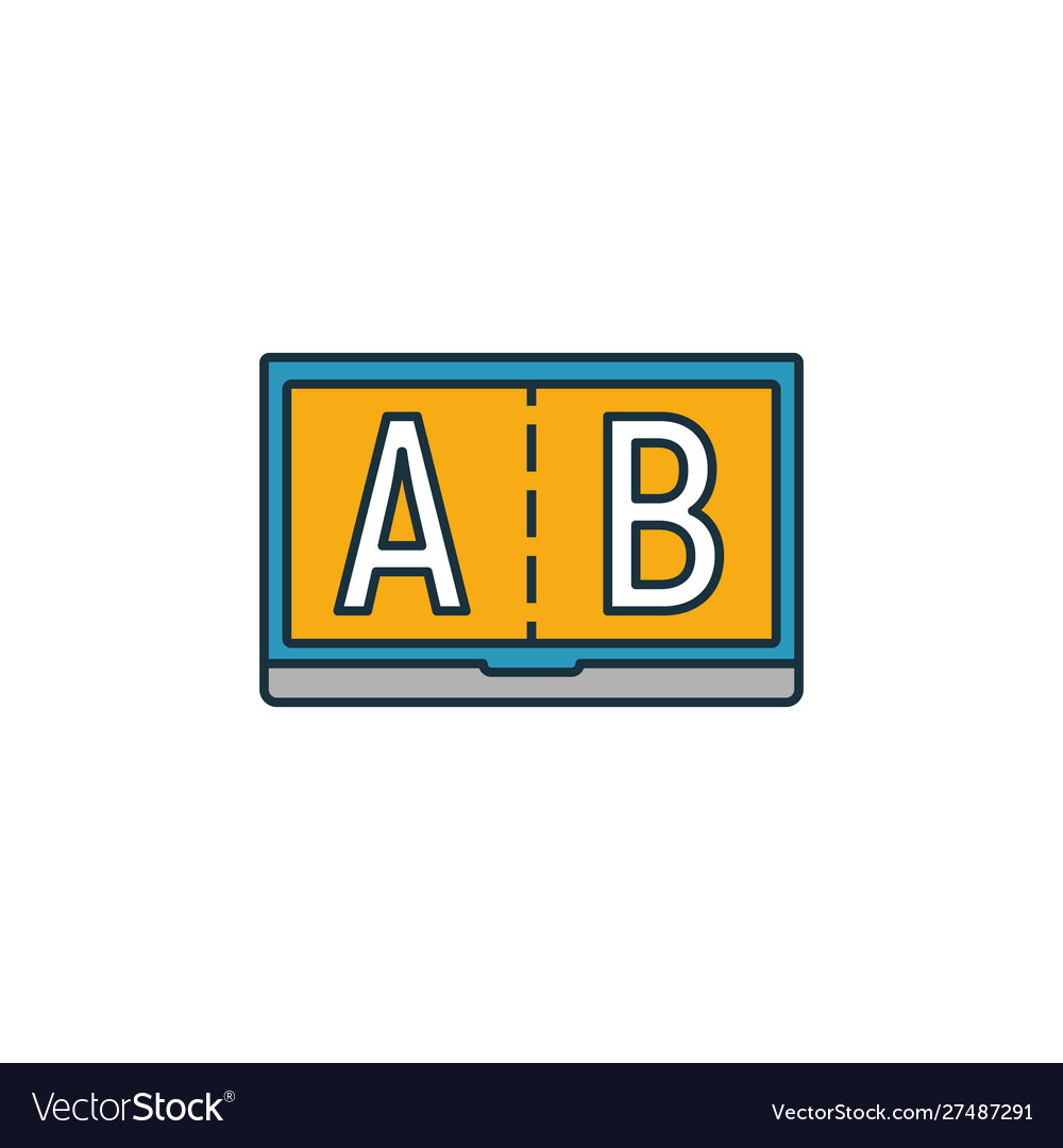 Split-Testsymbol setzt vier Elemente in verschiedenen vector image Split-Testsymbol setzt vier Elemente in verschiedenen