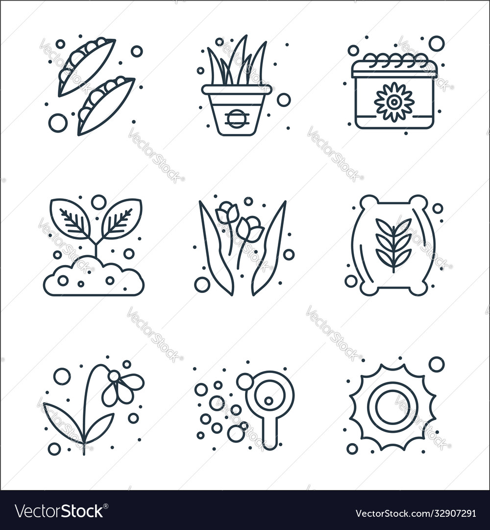 Spring line icons linear set quality