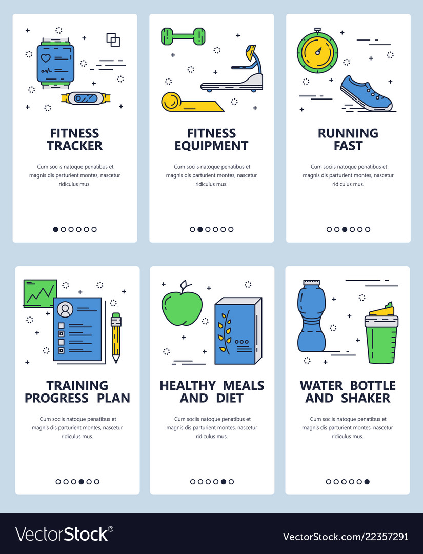 Web site linear art onboarding screens