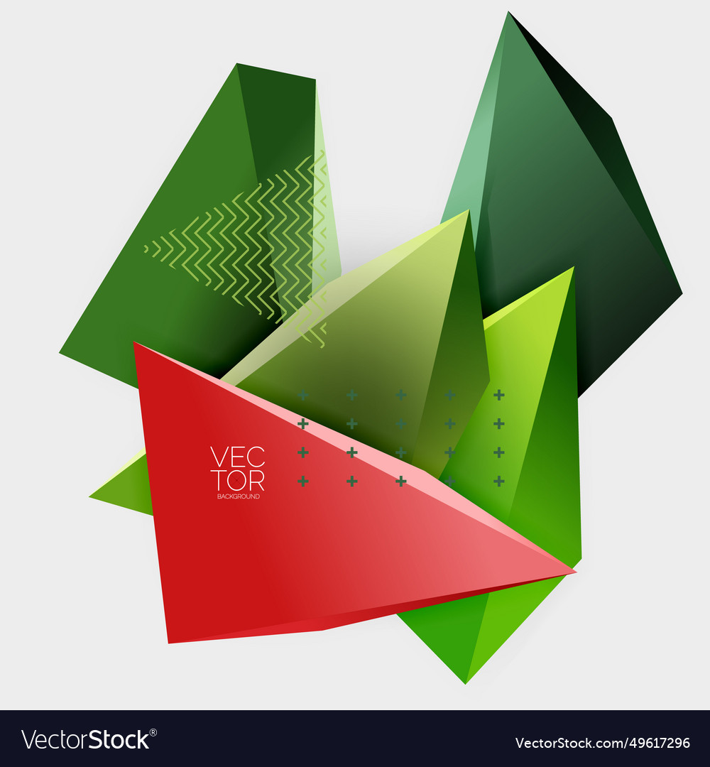 3d triangles geometric abstract background Vector Image