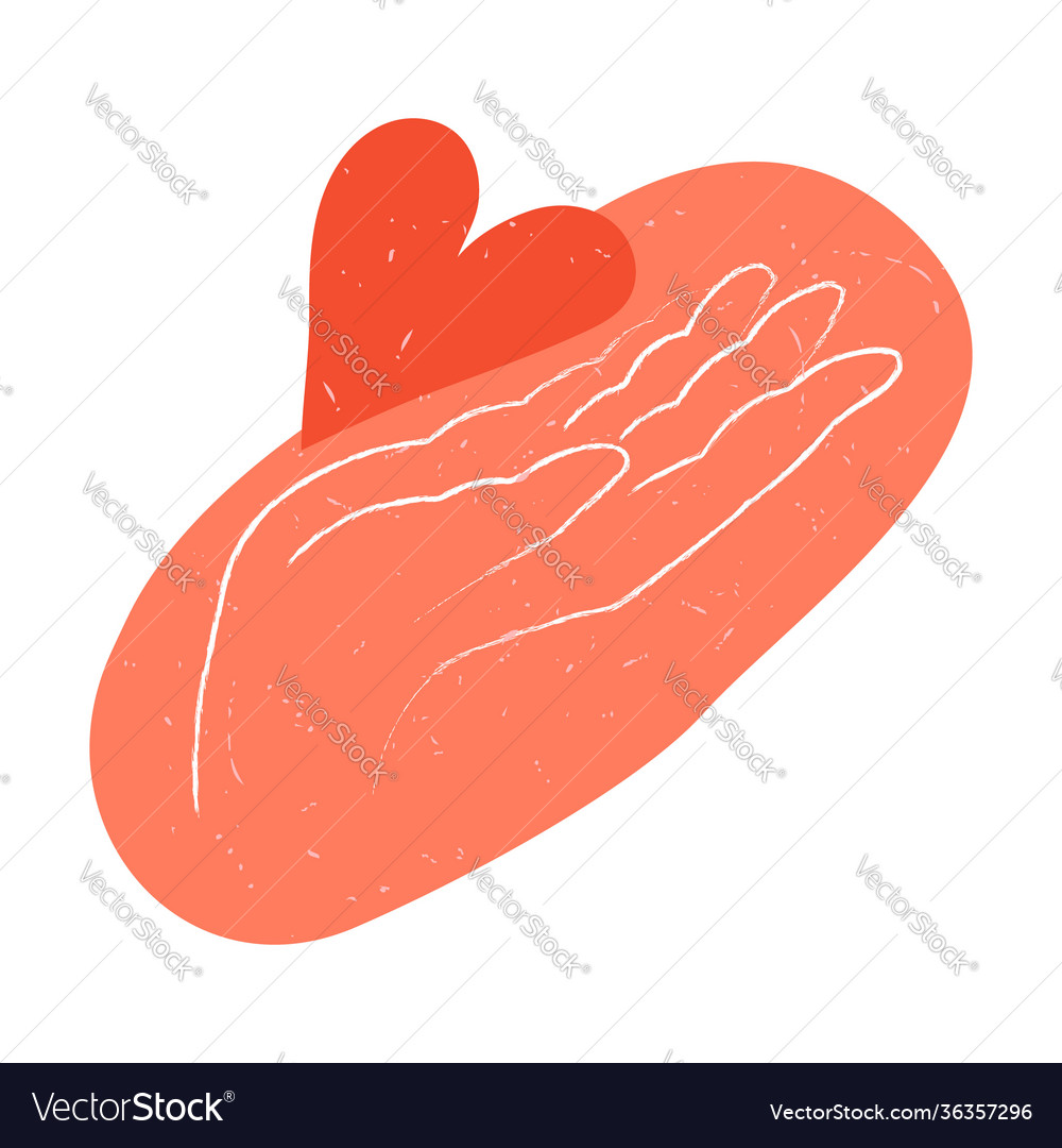 Abstract metaphor image with a hands heart vector image Abstract metaphor image with a hands heart