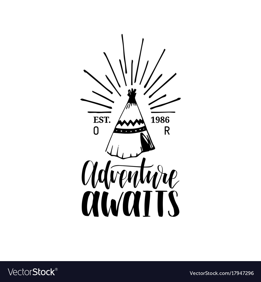 Adventure awaits hand lettering poster