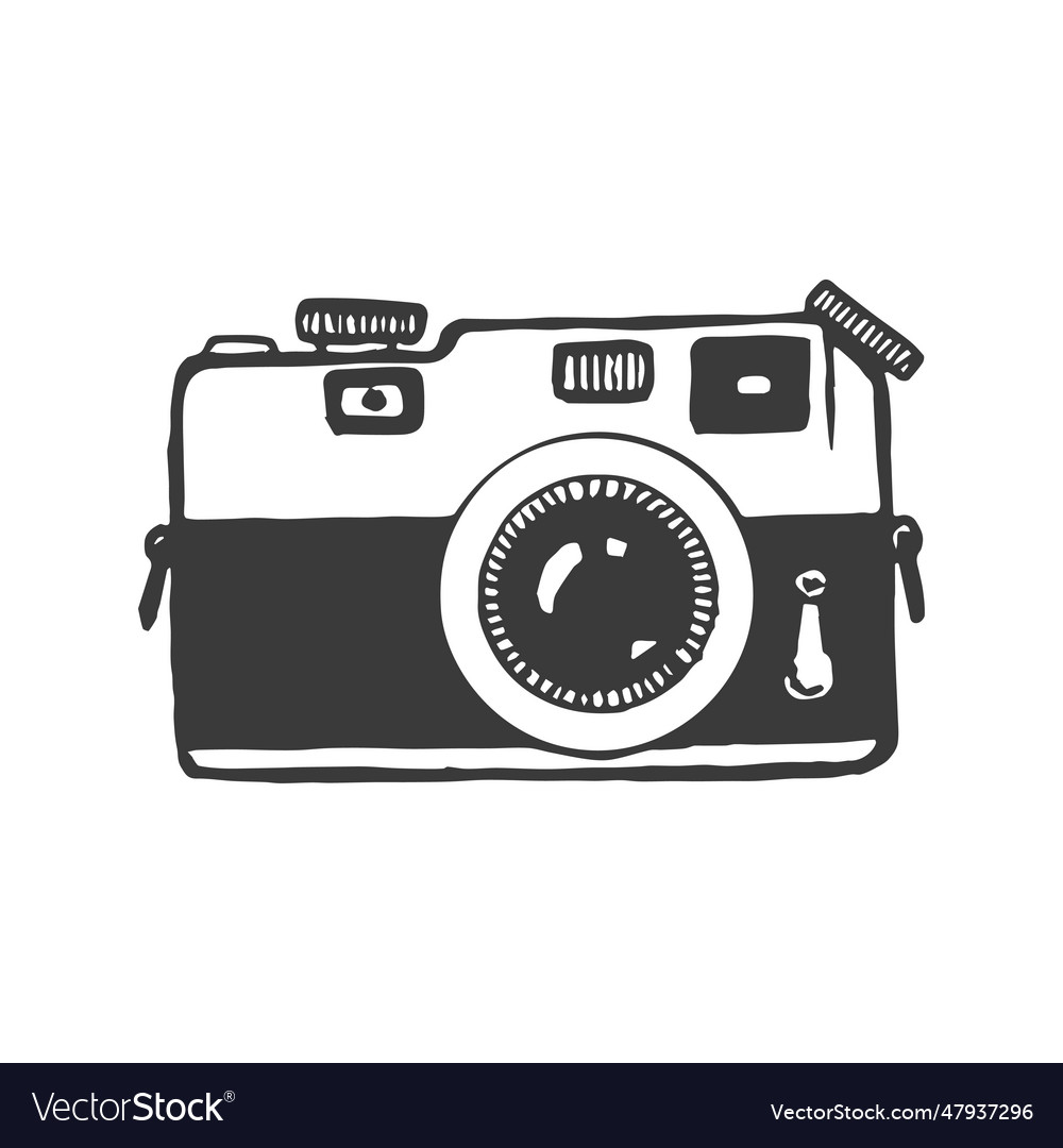 Camera handdrawn element photocamera drawing