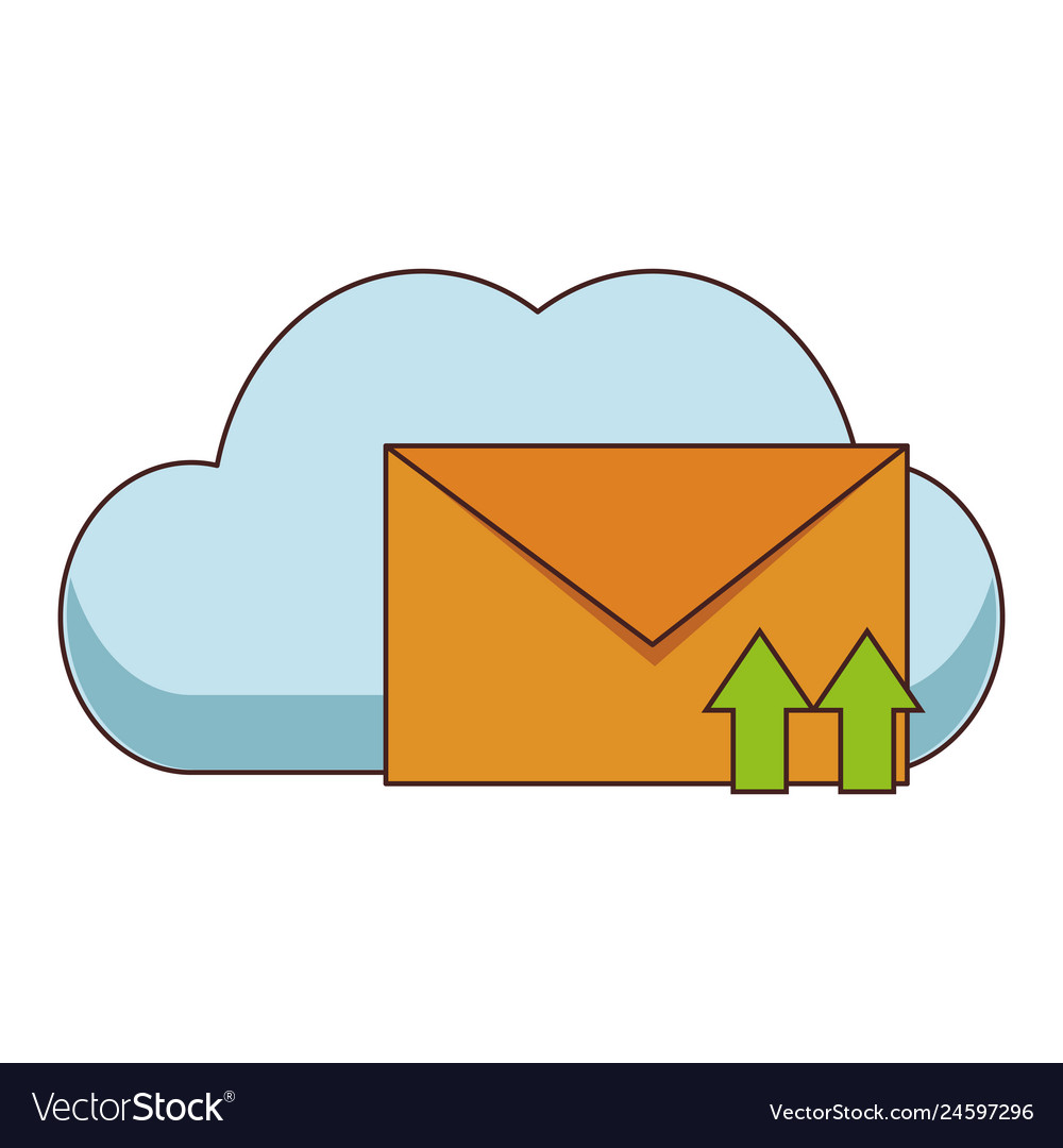 Cloud computing and email vector image Cloud computing and email