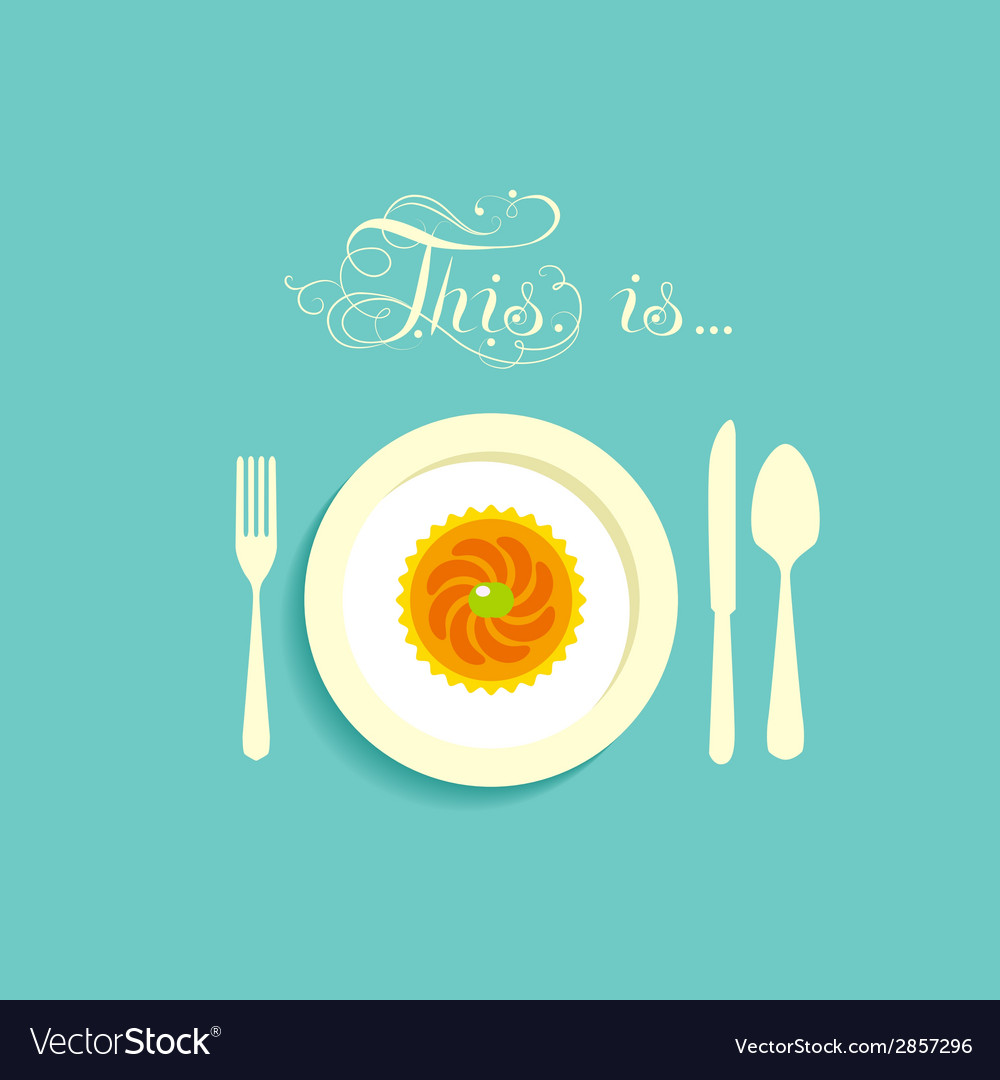 Cupcake on a plate Royalty Free Vector Image - VectorStock