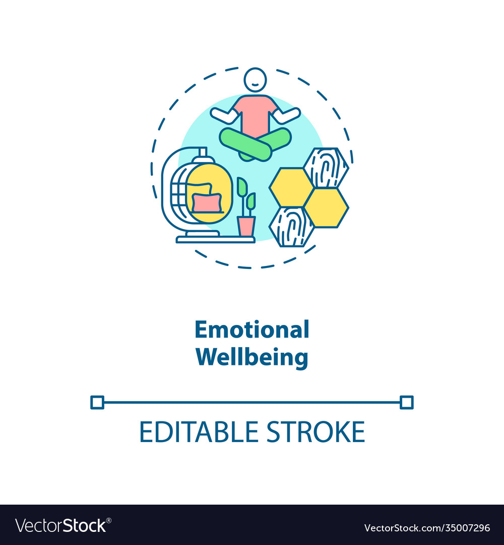 Emotional Wellbeing Concept Icon Royalty Free Vector Image