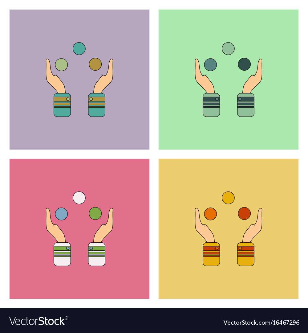 Hands juggling with balls collection