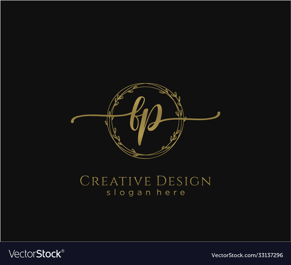 Initial fp beauty monogram and elegant logo design