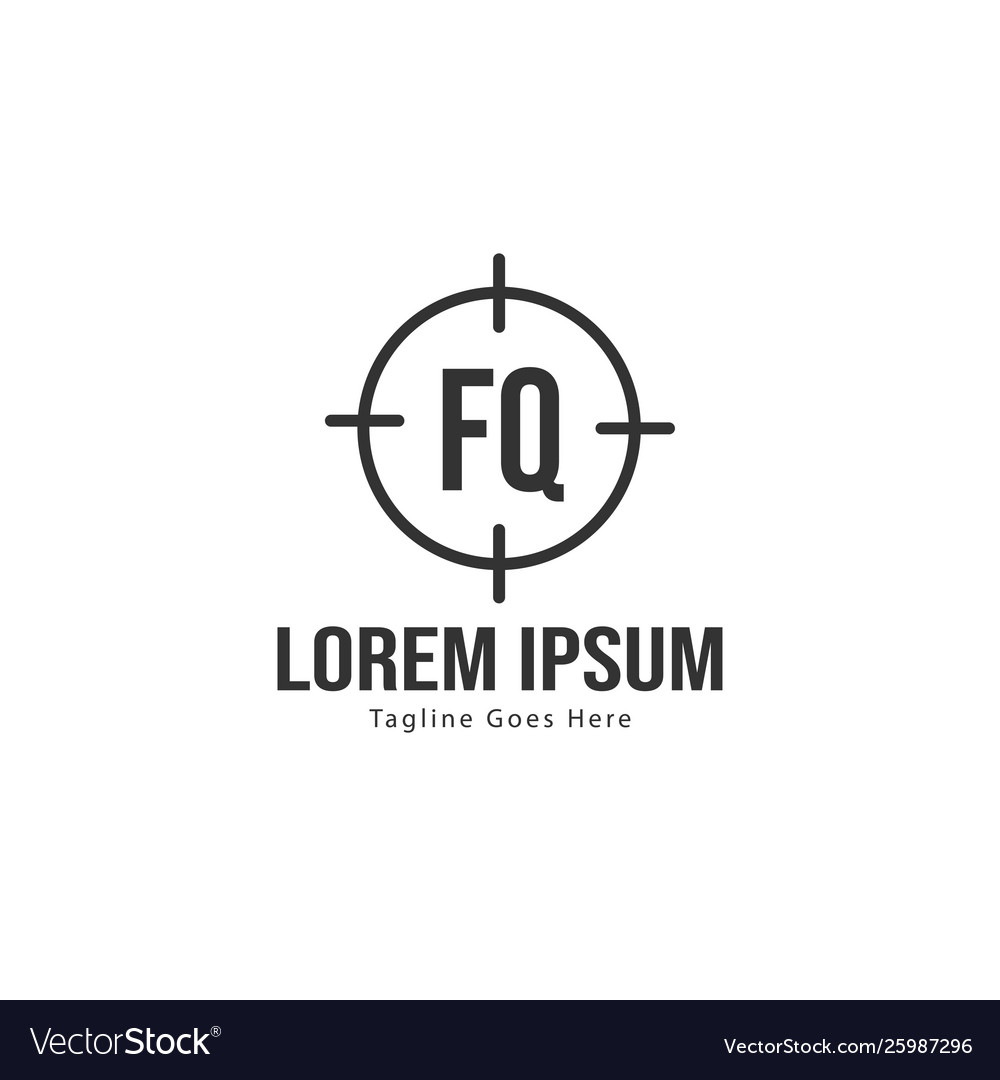 Initial fq logo template with modern frame Vector Image