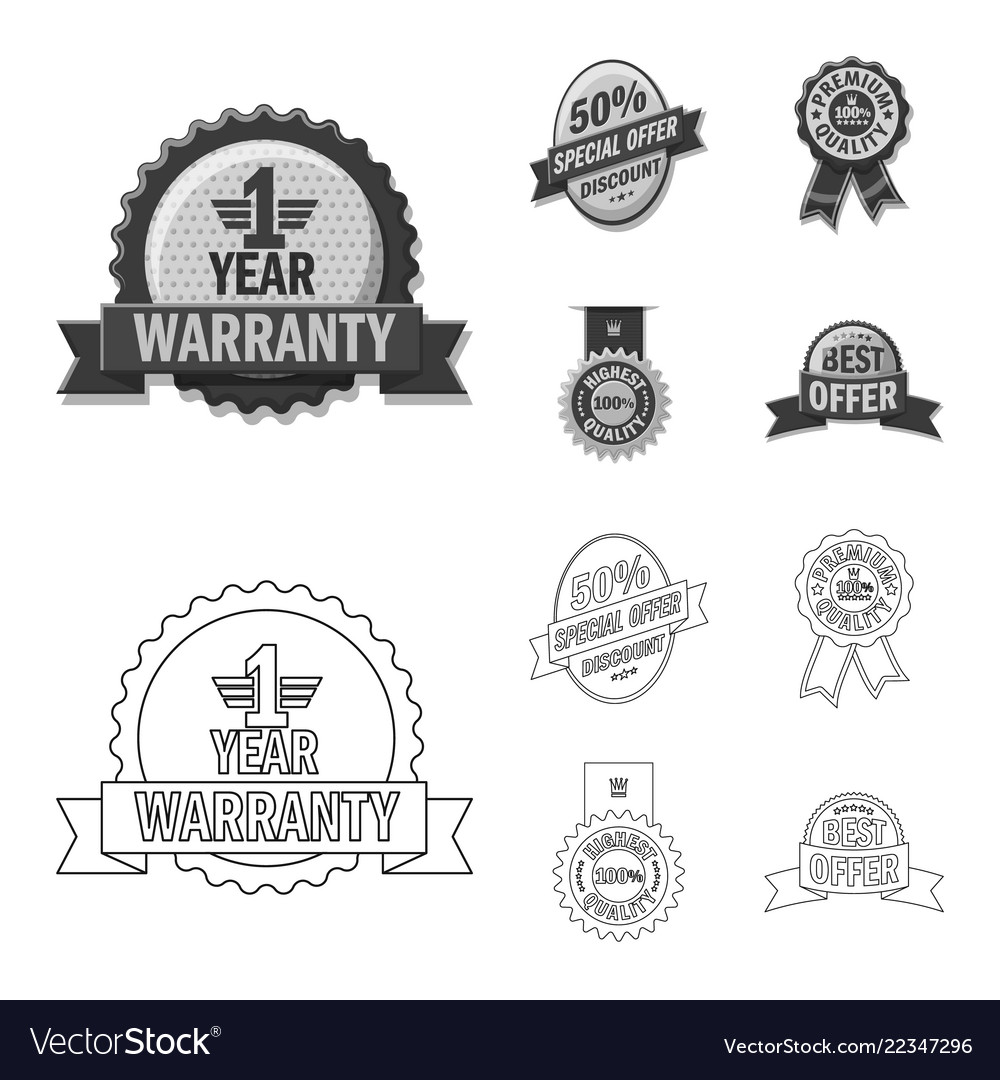 Isolated object of emblem and badge sign set