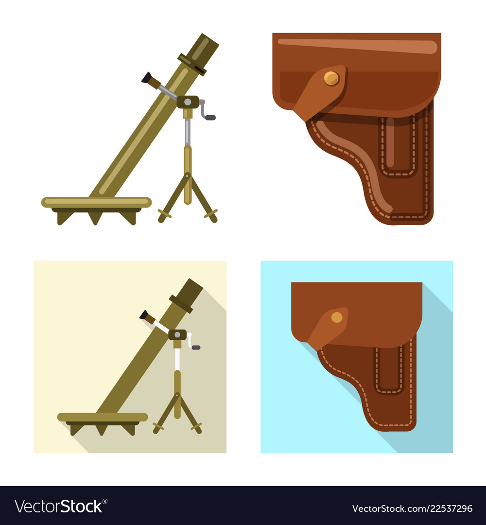 Isolated object of weapon and gun icon collection