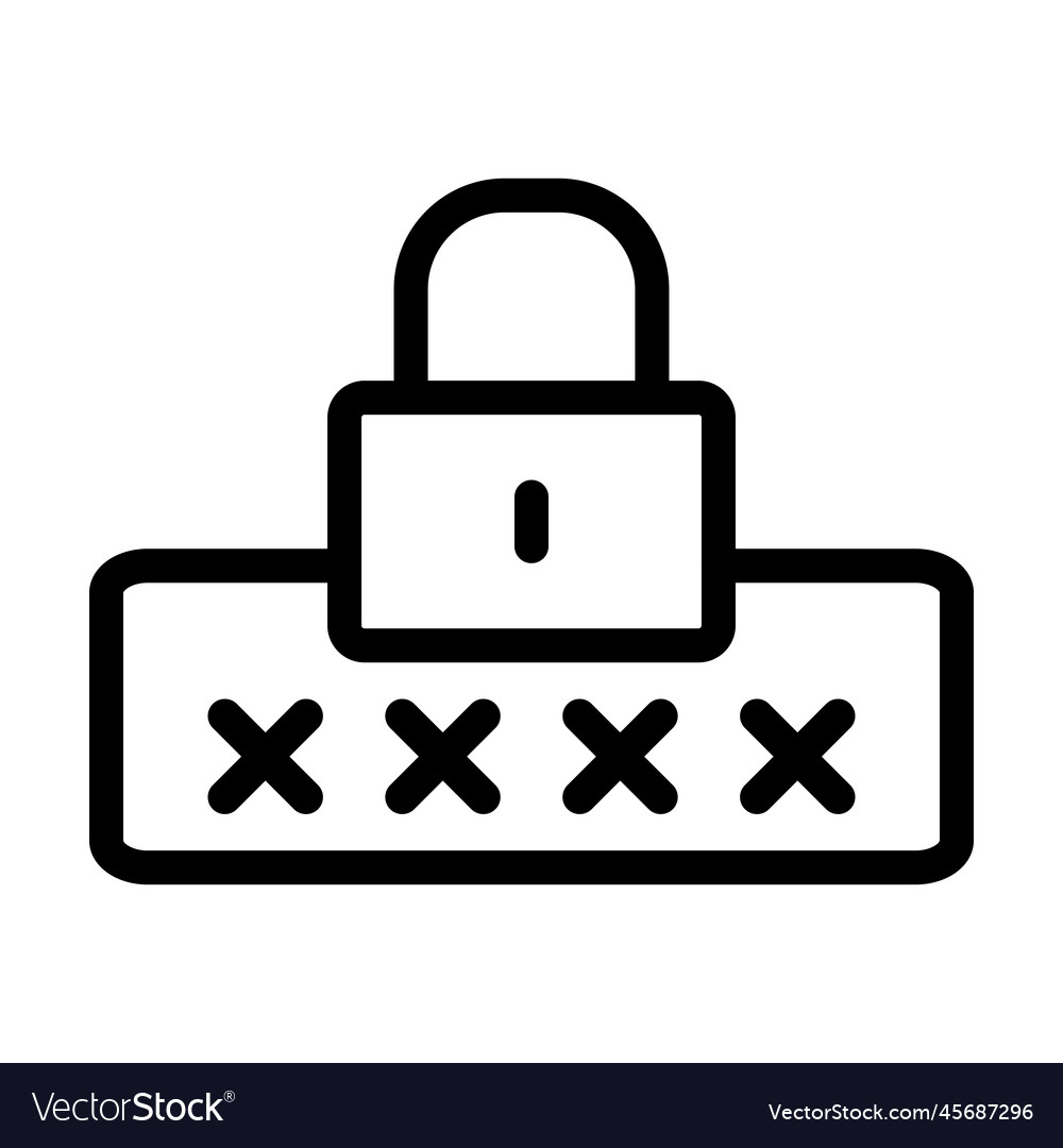 Password Line Icon - Security