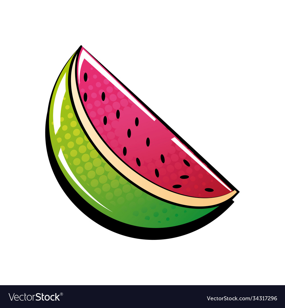 Pop art style watermelon fruit on white background