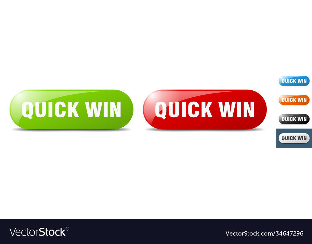 Quick win button key sign push set