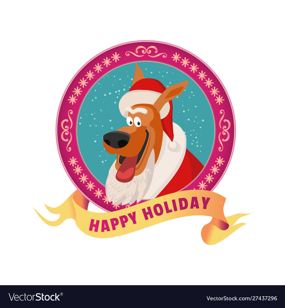 Santa claus dog badge