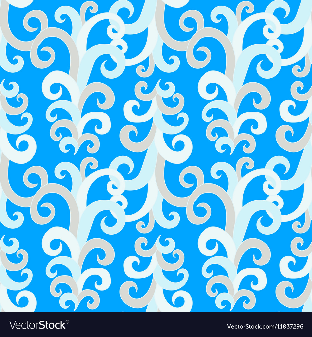 Seamless winter pattern with frozen curls