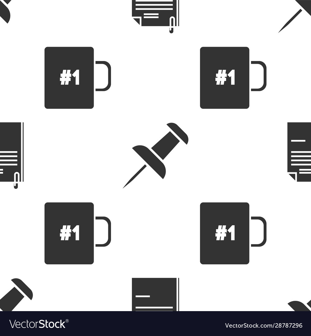 Set file document and paper clip push pin vector image Set file document and paper clip push pin
