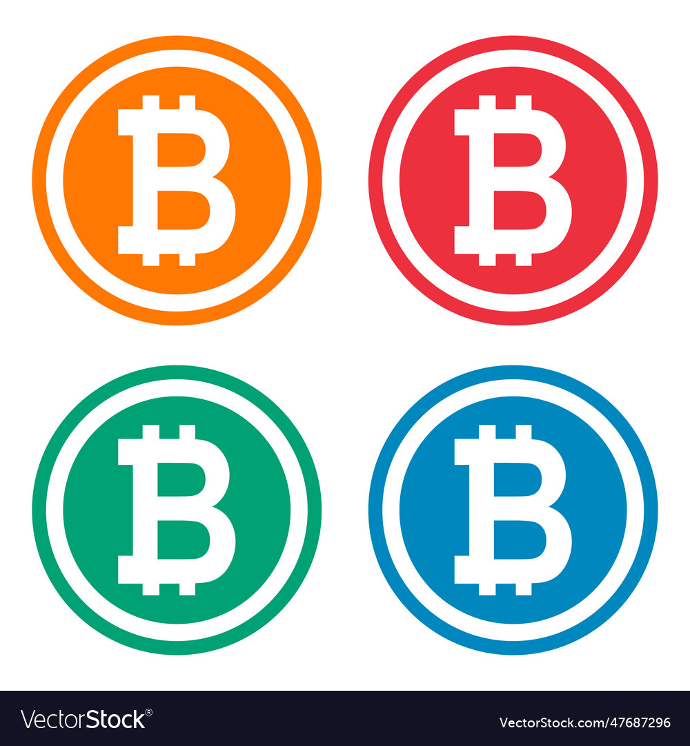 Set of bitcoin web coin internet electronic vector image Set of bitcoin web coin internet electronic