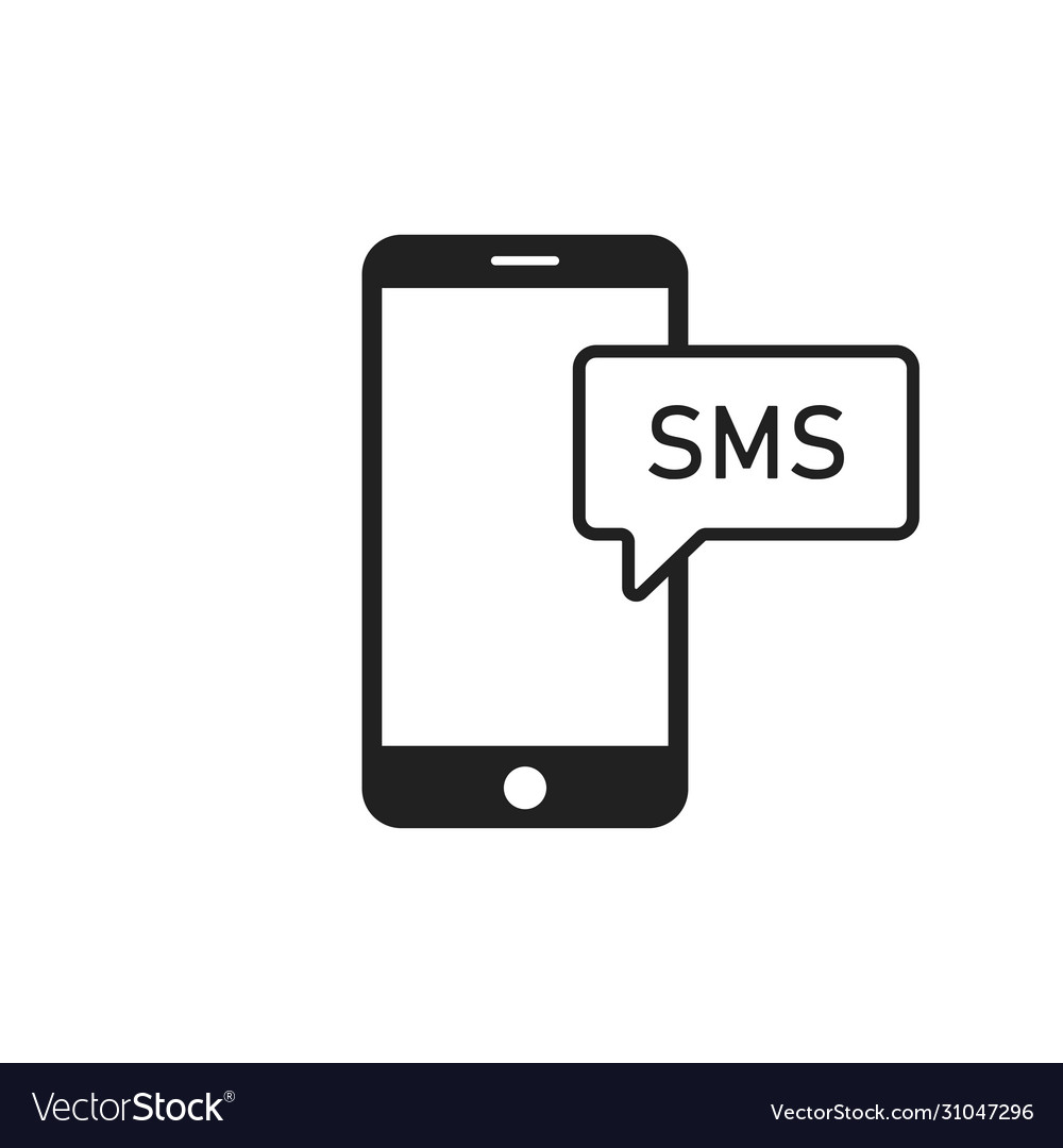 Smartphone with message icon texting