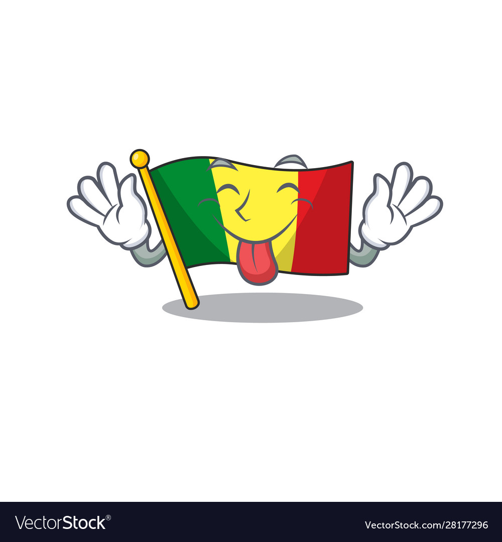 Super niedliche Flagge mali Cartoon Design mit Zunge