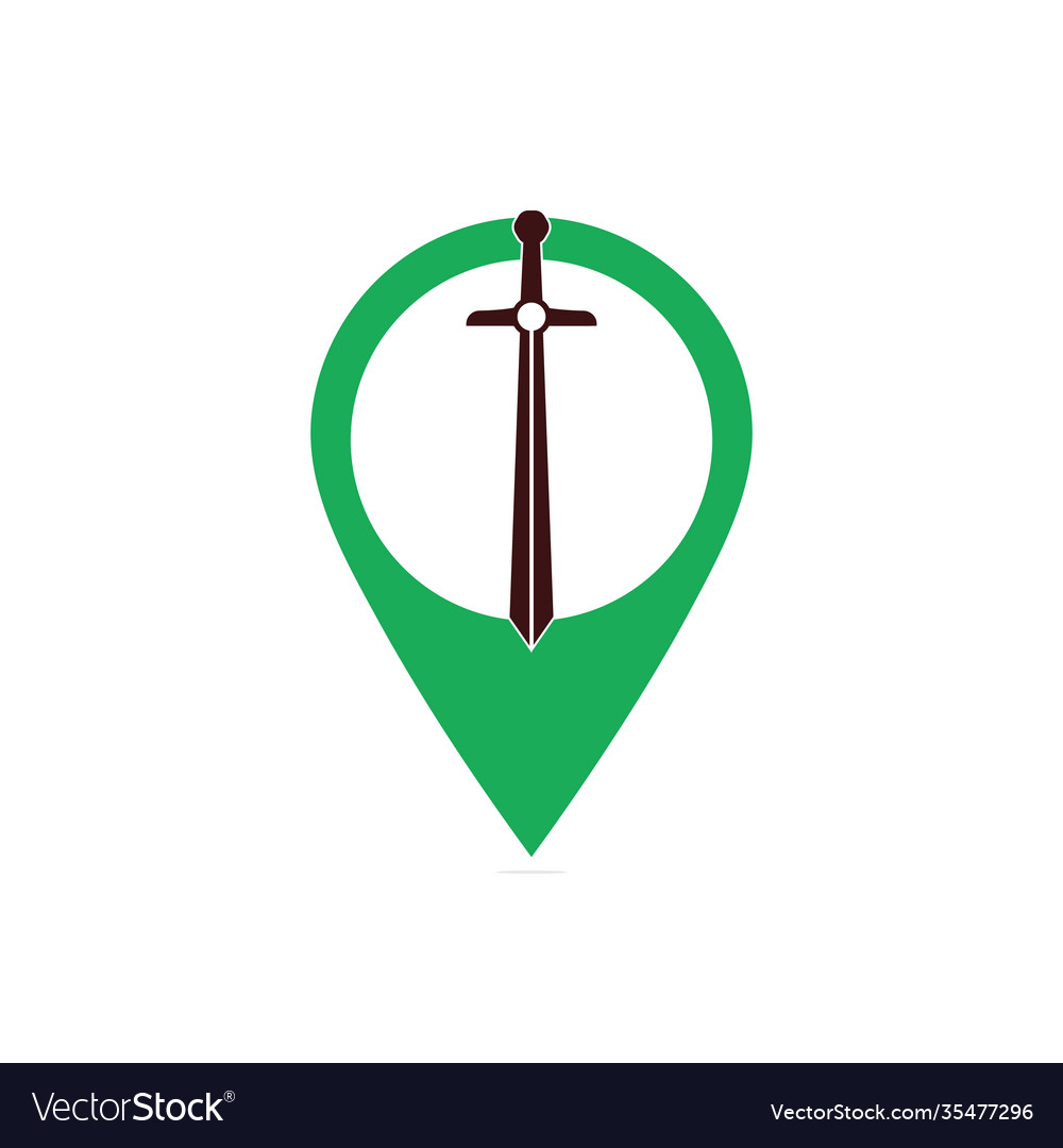 Sword map point shape concept design Vector Image Sword map point shape concept design