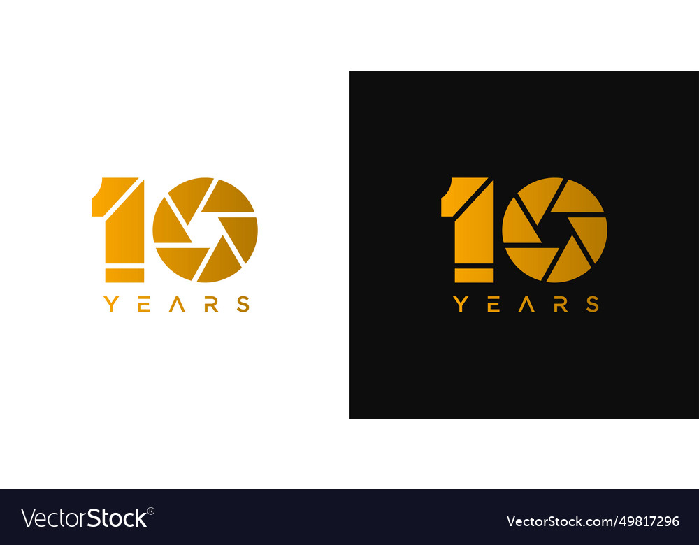 Unique and modern logo design for celebrating 10