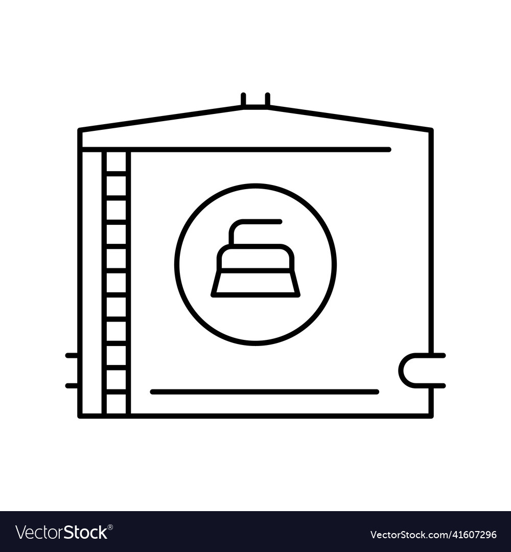 Water tank cleaning line icon